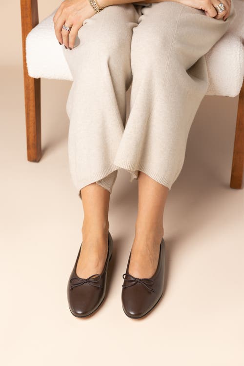 Menina Step Amelie Leather Ballet Flat In Brown