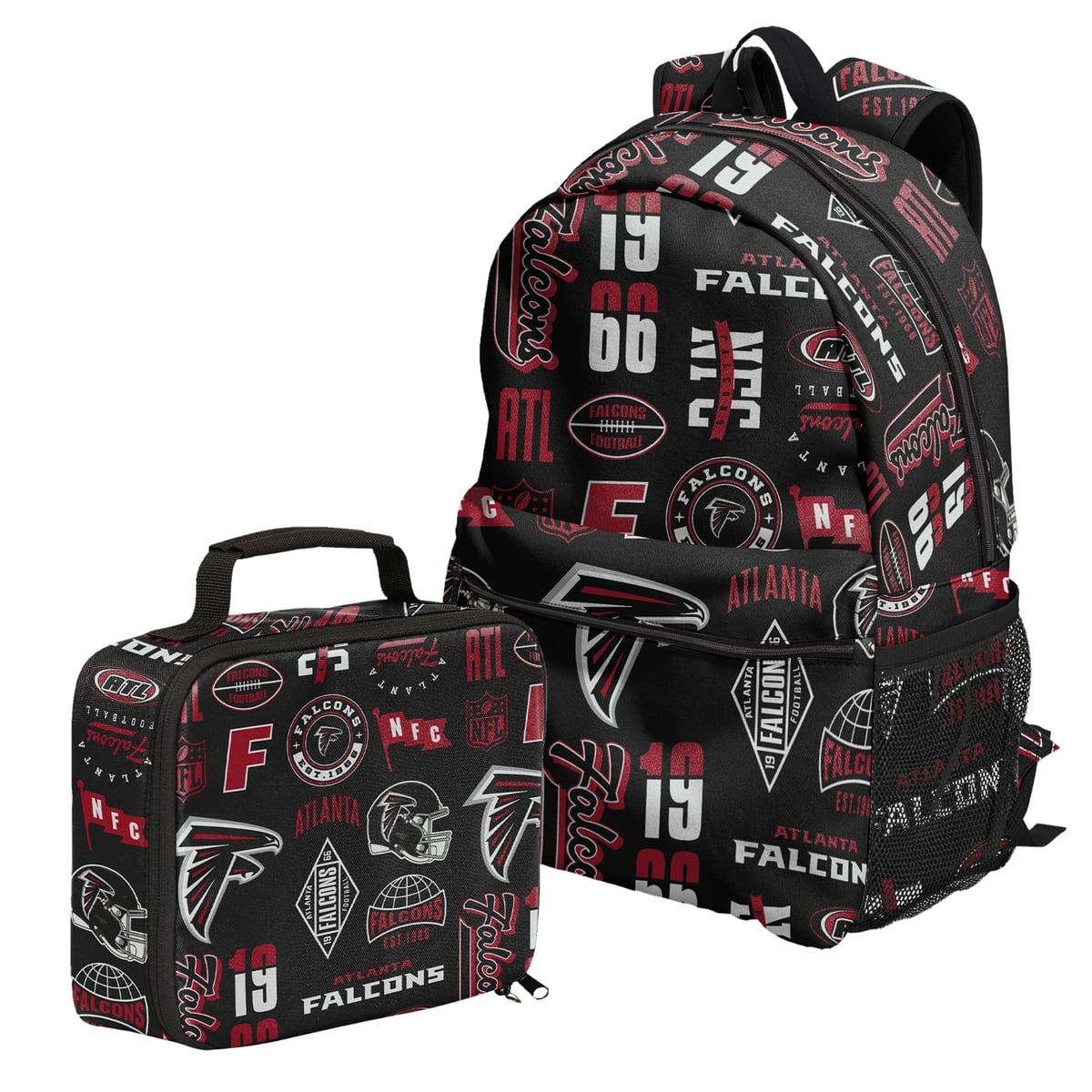 Atlanta Falcons Backpack and Lunchbox Set, Main, color, Black