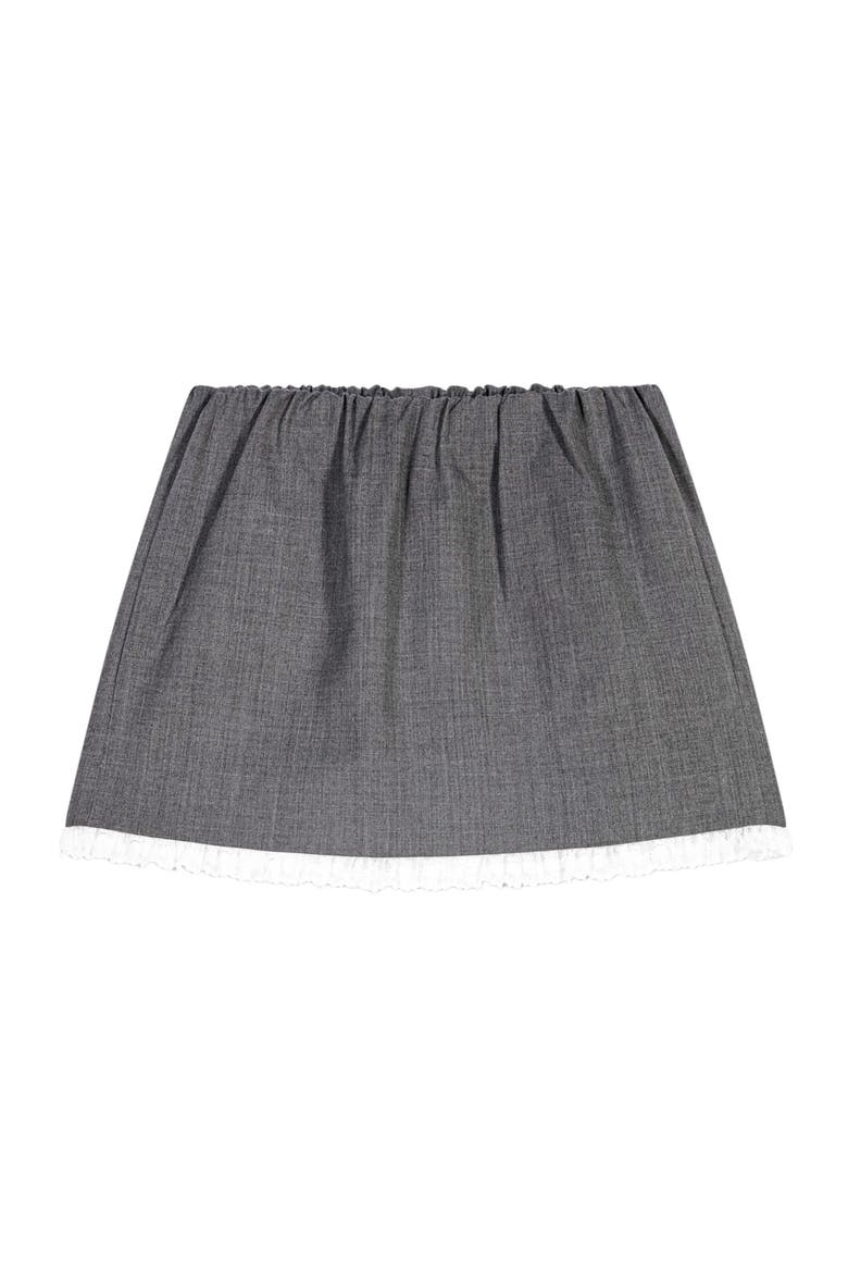 Short skirt with lace trim, Alternate, color, Grey