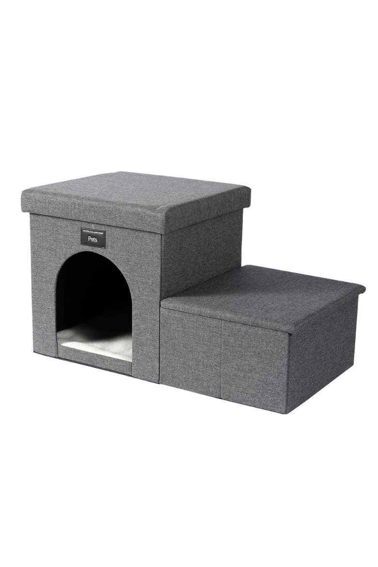 2 Step Pet Stairs, Ladder for Cats or Small Dogs, Main, color, Gray