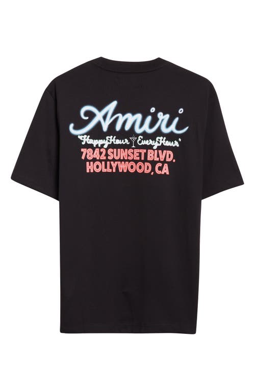Amiri Mens Neon Lights Graphic-print Cotton T-shirt Black Xl In Black