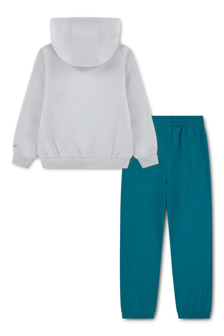 Kids' Fleece Hoodie & Woven Pants Set, Alternate, color, BRIGHT SPRUCE