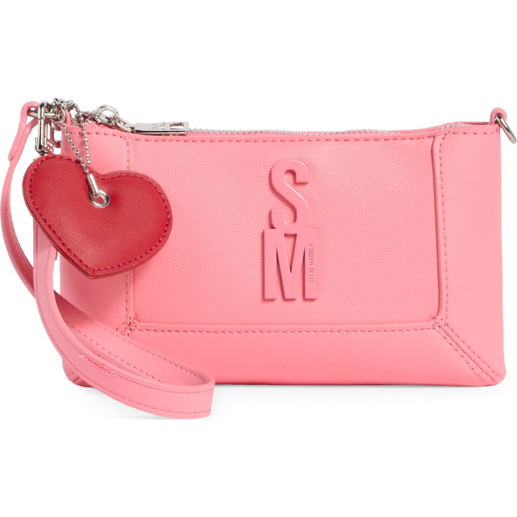 Steve Madden Zip Pouch Wristlet In Pink