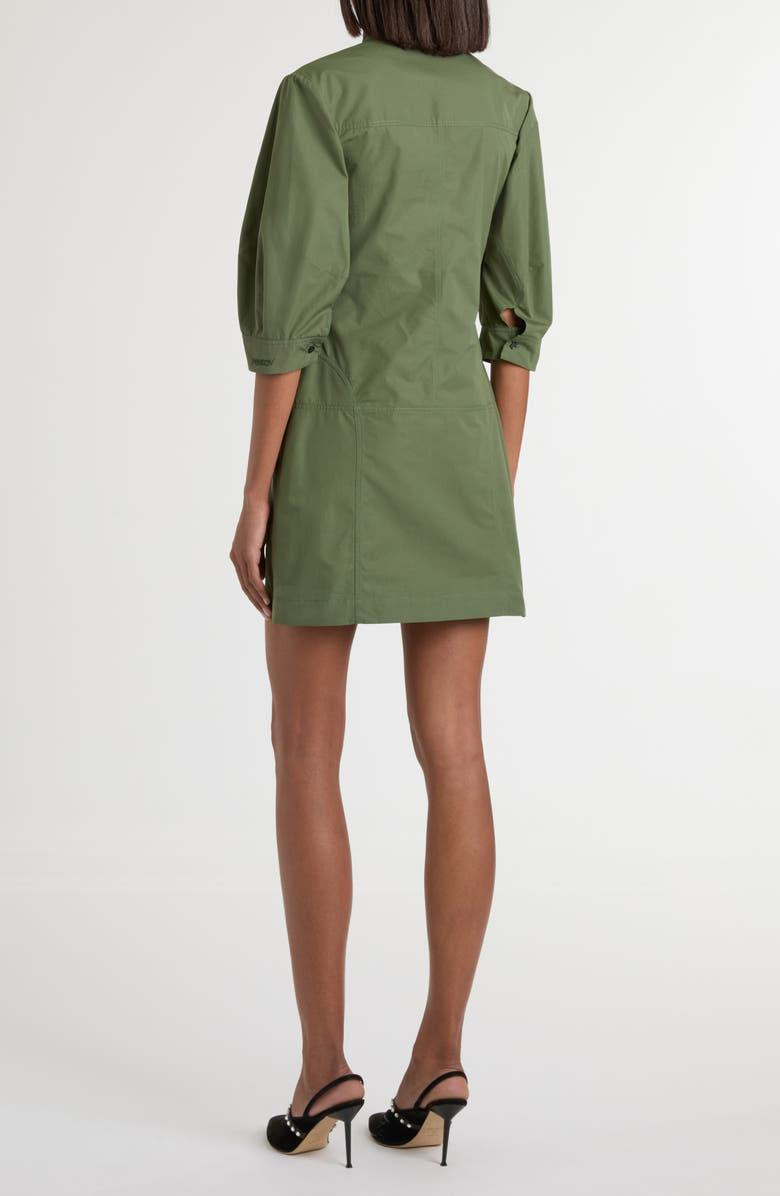McQueen Day Button Front Cotton Poplin Minidress, Alternate, color, Khaki