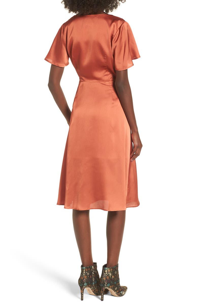 J.O.A. Satin Wrap Dress, Alternate, color,