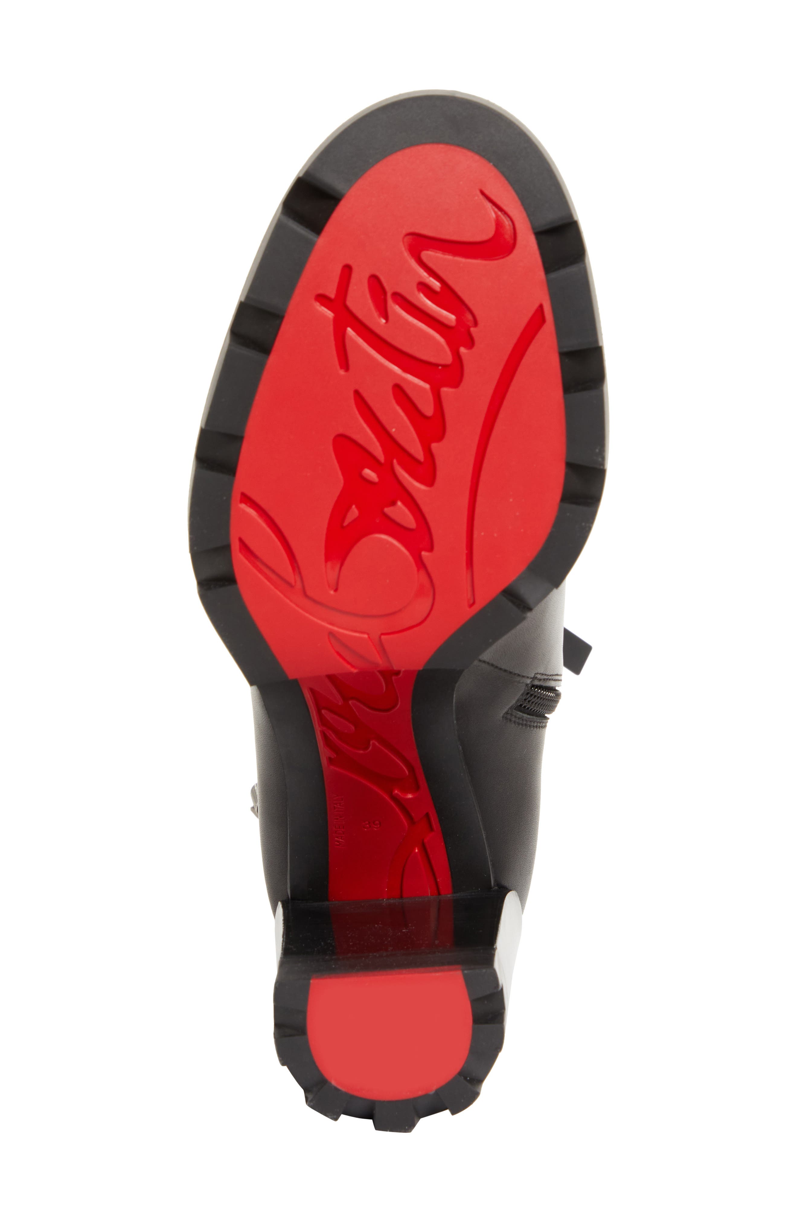 Christian Louboutin Dianouchette Lug Sole Bootie, Alternate, color, Black/ Black Lucido