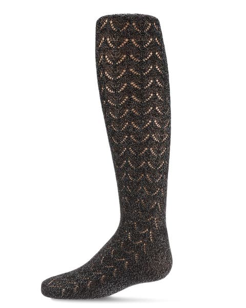 Shimmery Pointelle Textured Lurex Fashion Tights