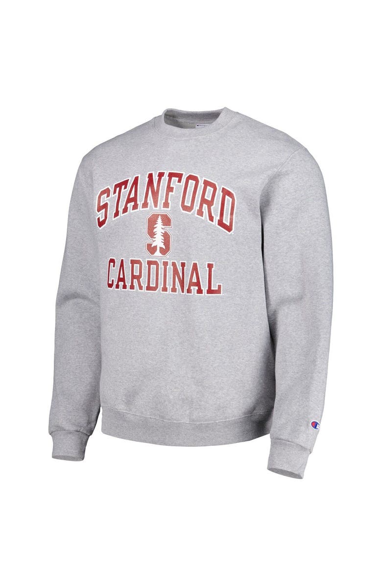 Champion Men's Champion Heather Gray Stanford Cardinal High Motor Pullover Sweatshirt, Alternate, color, 