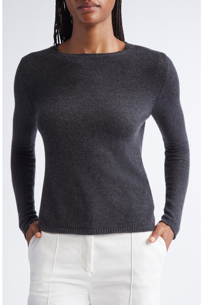 Fine Gauge Cashmere Sweater, Main, color, SMOKE GRAY MELANGE