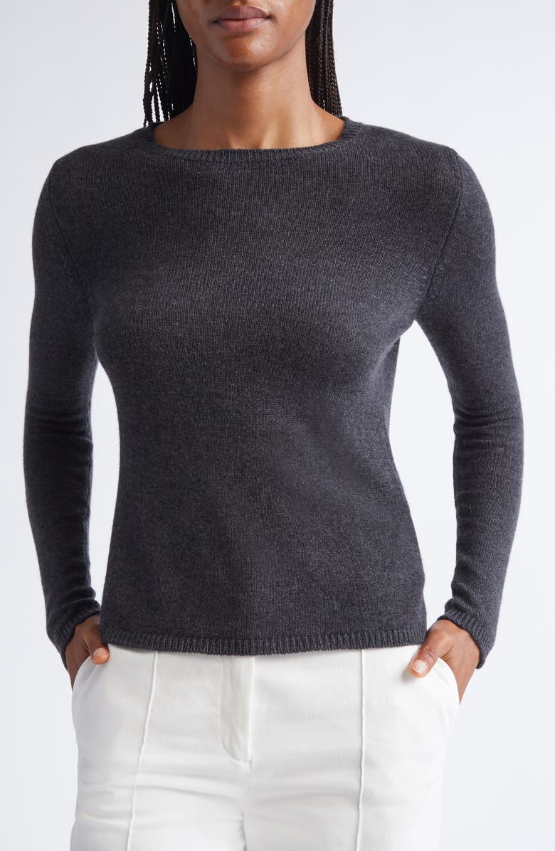 Eleventy Fine Gauge Cashmere Sweater, Main, color, Smoke Gray Melange