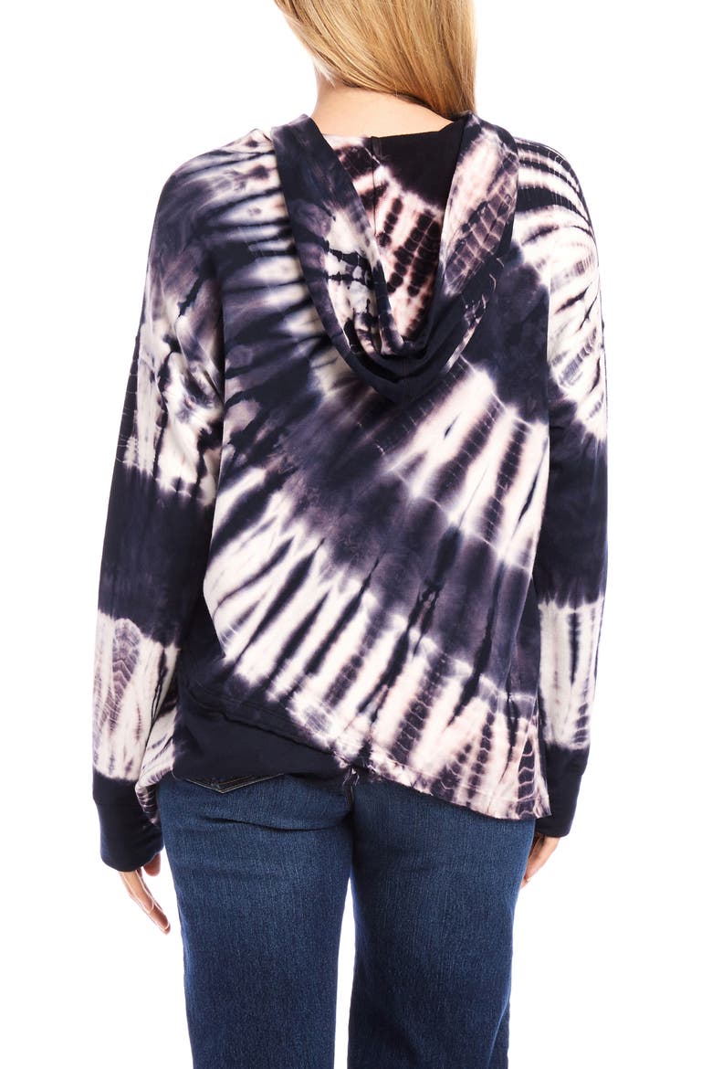 Tie Dye Asymmetric Hem Hoodie, Alternate, color, TIE DYE