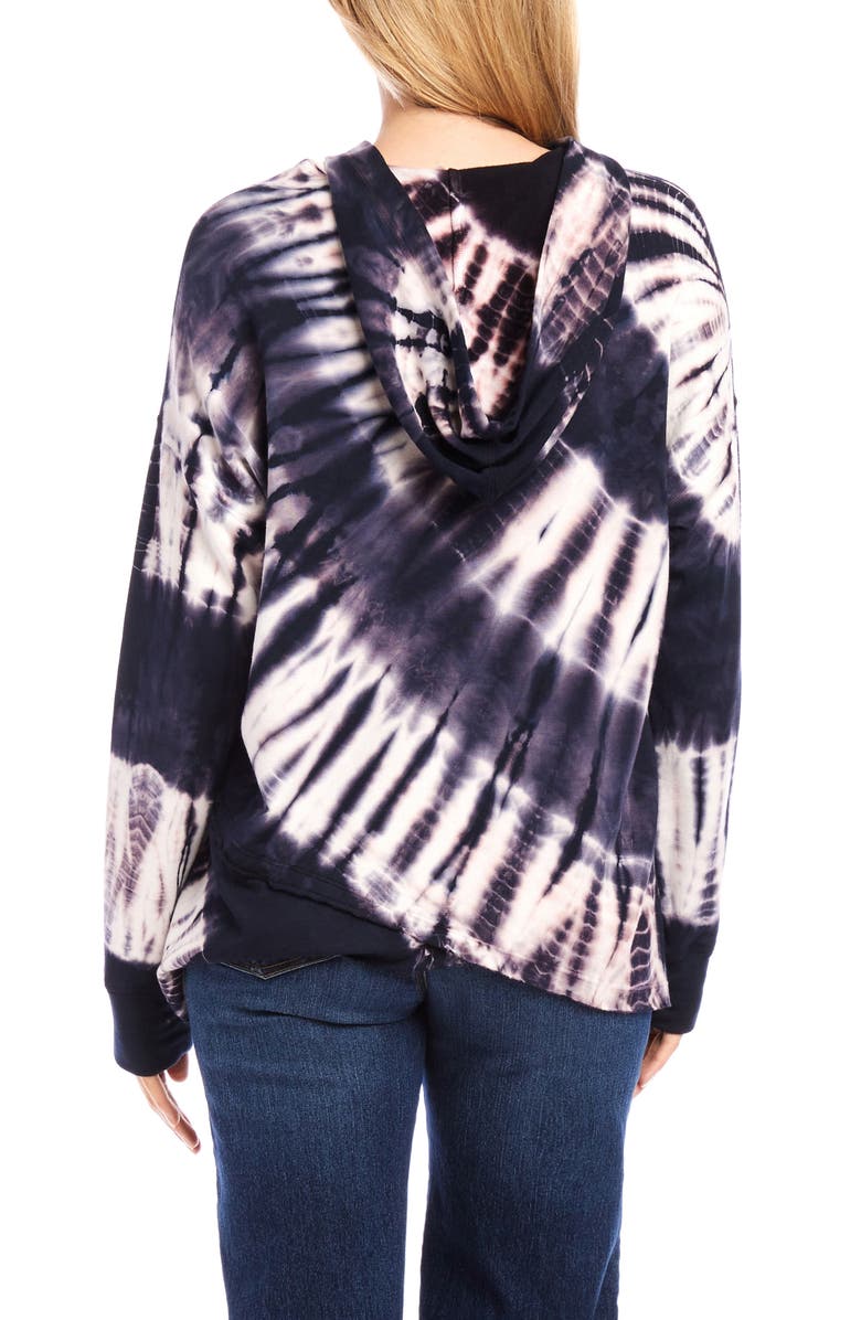Karen Kane Tie Dye Asymmetric Hem Hoodie, Alternate, color, Tie Dye