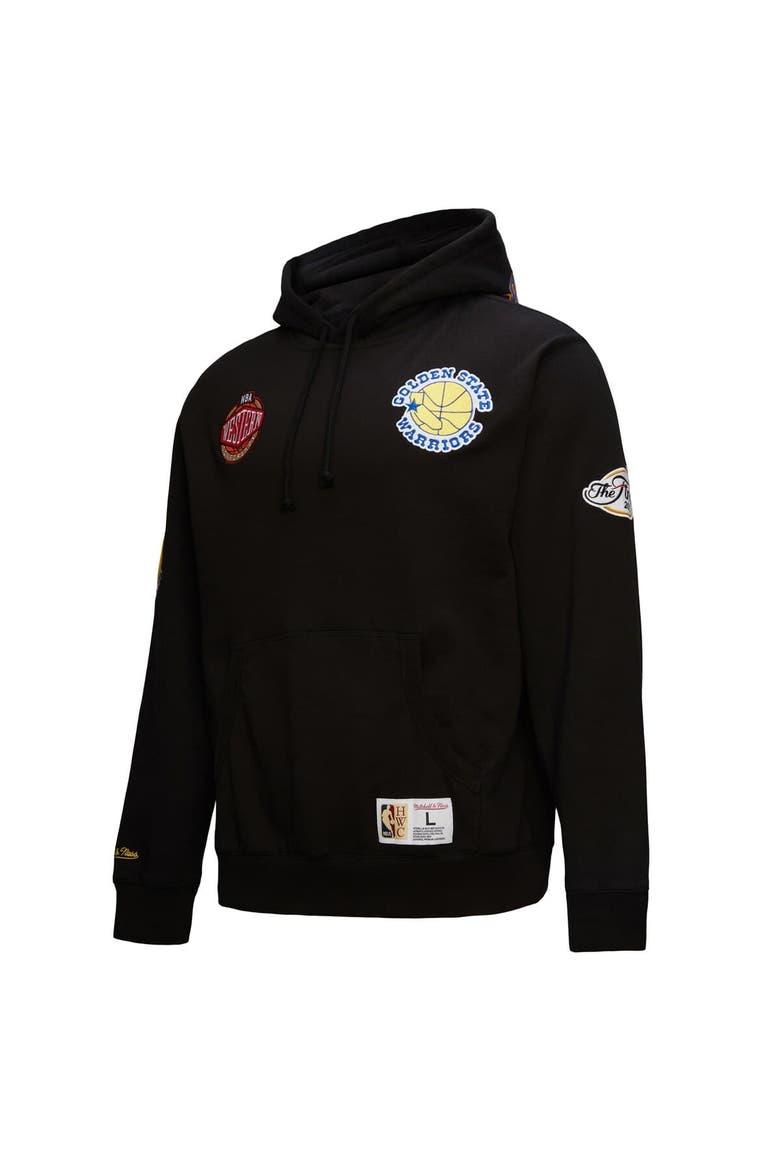 Men's Mitchell & Ness  Black Golden State Warriors Hardwood Classics Blackout Collection Pullover Hoodie, Alternate, color, Black