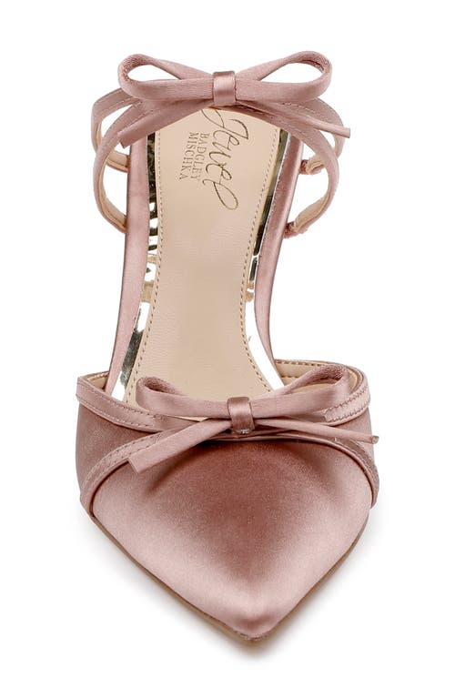 Jewel Badgley Mischka Klarise Pointed Toe Mule In Blush Satin