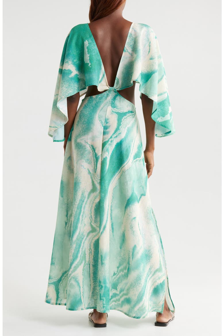 Avalon Cutout Cover-Up Maxi Dress, Alternate, color, TEAL MULTI