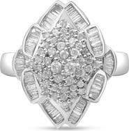 Haus of Brilliance 14K White Gold 7/8 Cttw Diamond Cluster Ring