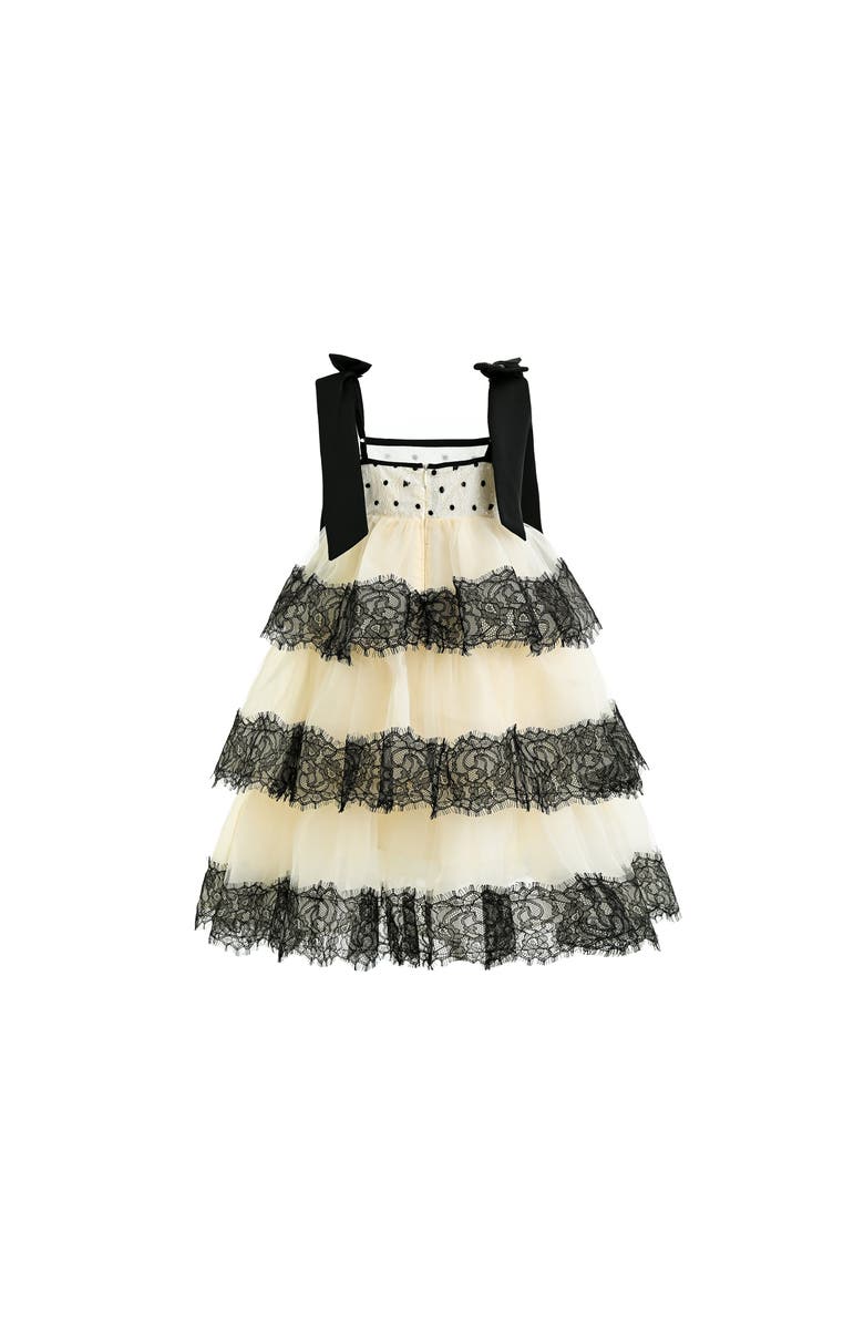 Tulleen Polka Dot Sleeveless Bow Dress, Alternate, color, Ivory