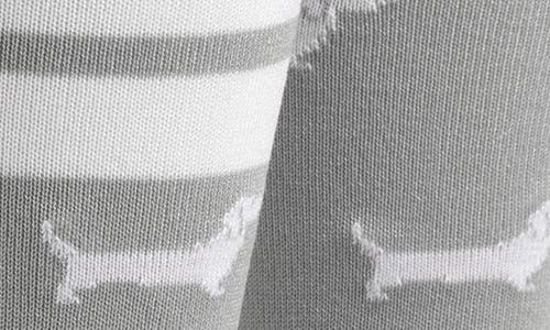 Thom Browne Printed-motif Socks In Light Grey