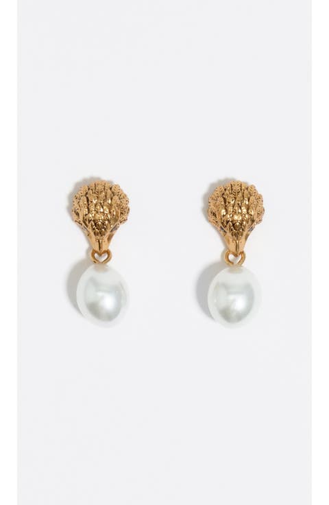 Pearl Eagle Earrings