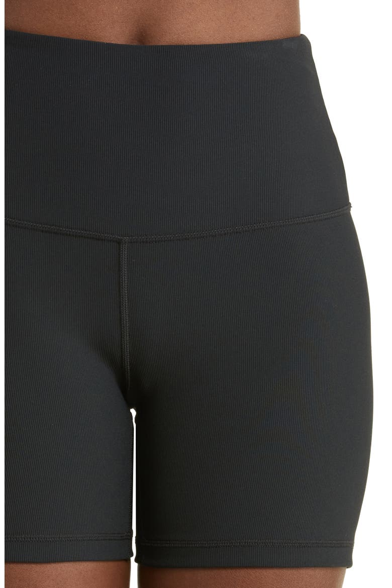 Luxe Rib High Waist Bike Shorts, Alternate, color, BLACK