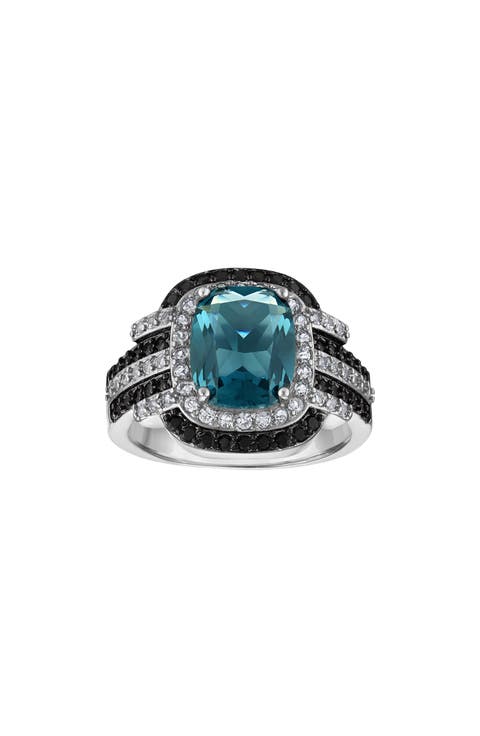 London Blue Cubic Zirconia Cocktail Ring