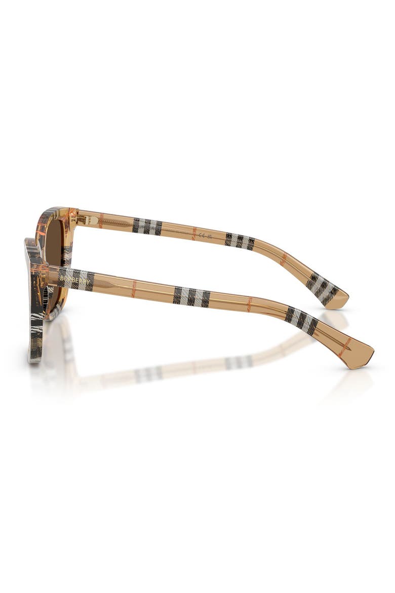 52mm Gradient Square Sunglasses, Alternate, color, CHECK SAND / DARK BROWN