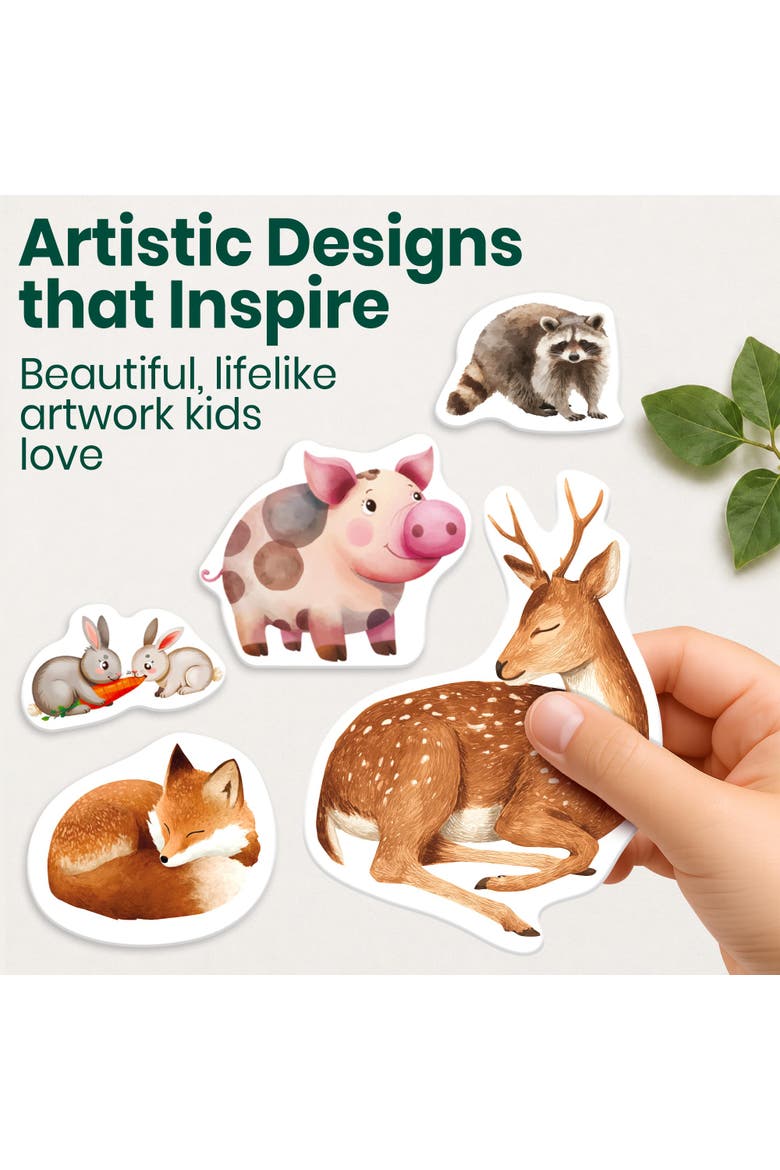 Kids Sticker Activity Books, Alternate, color, Farm & Forest