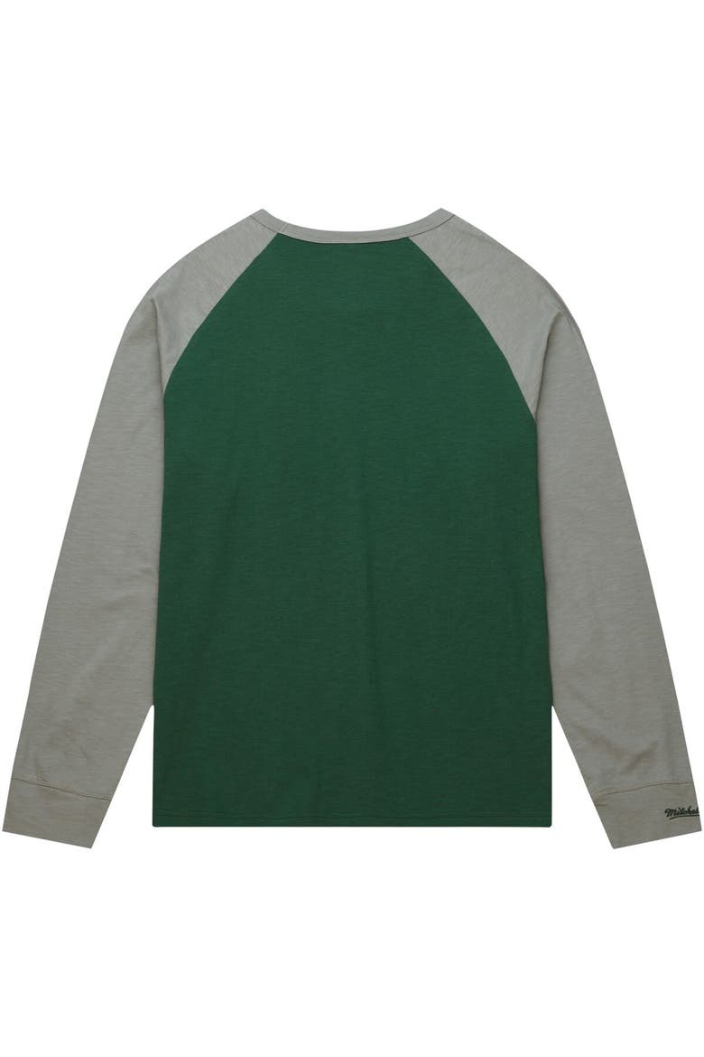 Men's Mitchell & Ness Green Michigan State Spartans Legendary Slub Raglan Long Sleeve T-Shirt, Alternate, color, Green