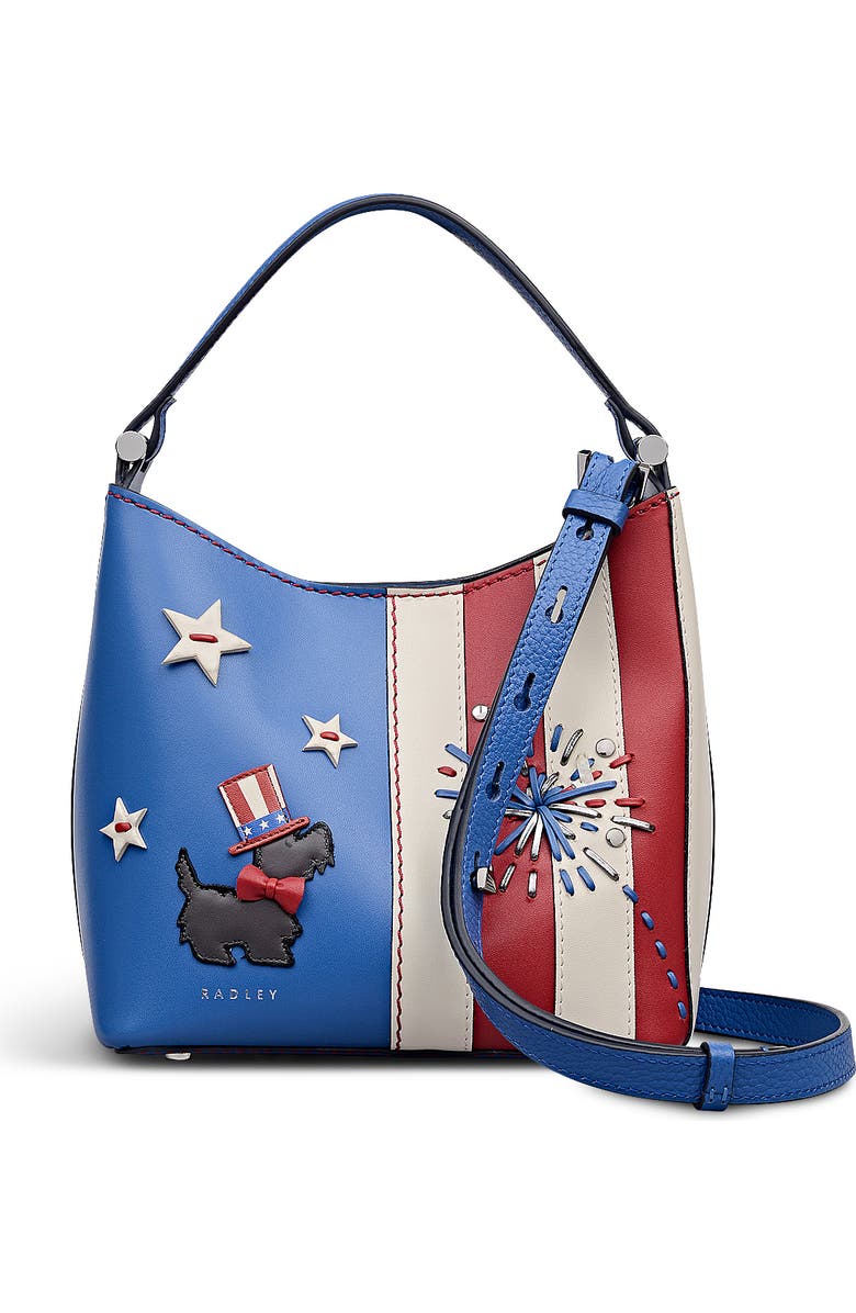 Radley Fireworks And Stripes Small Open Top Crossbody Bag, Main, color, Cobalt