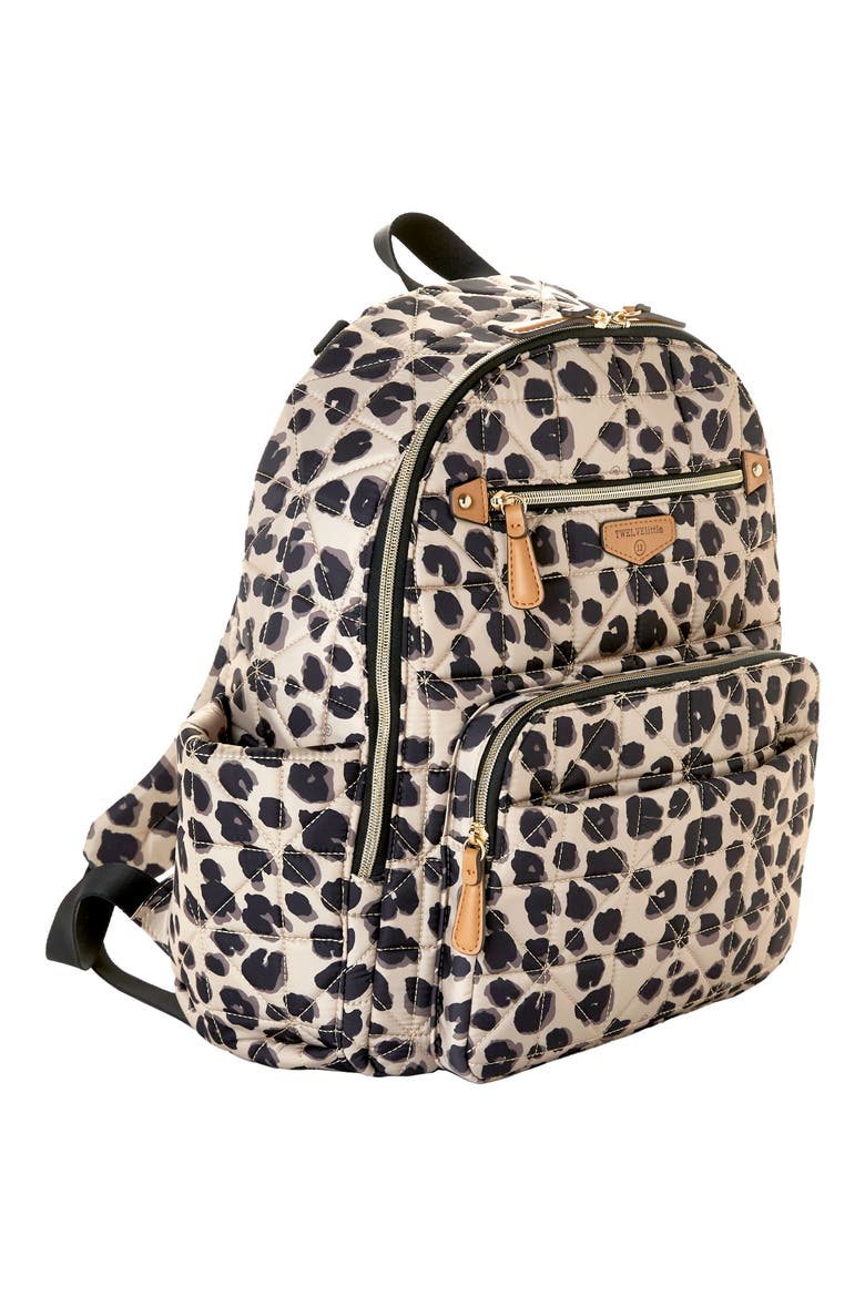 Companion Quilted Nylon Diaper Backpack, Alternate, color, LEOPARD PRINT