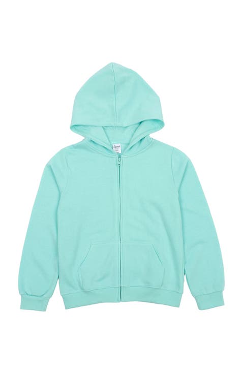 Kids Zip-Up Sweatshirt Hoodie, Cotton Blend, Solid Colors