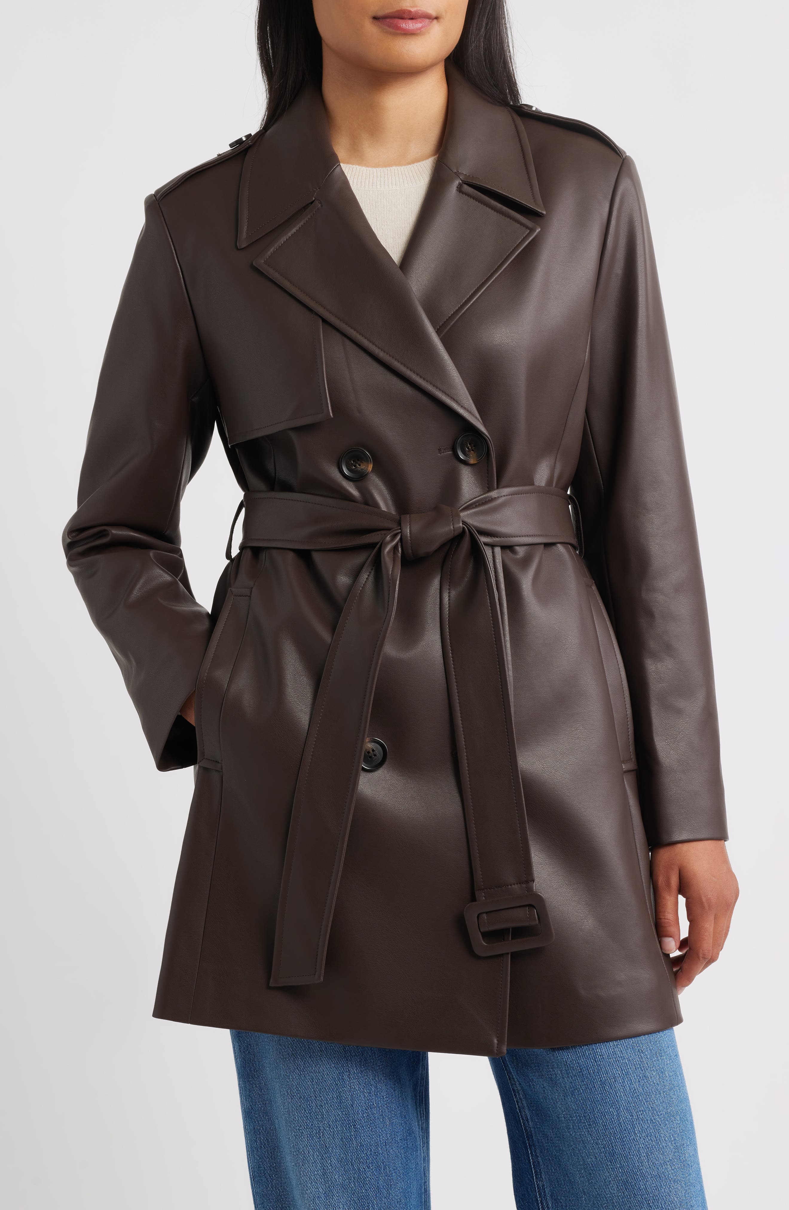 Sam Edelman Faux Leather Trench Coat
