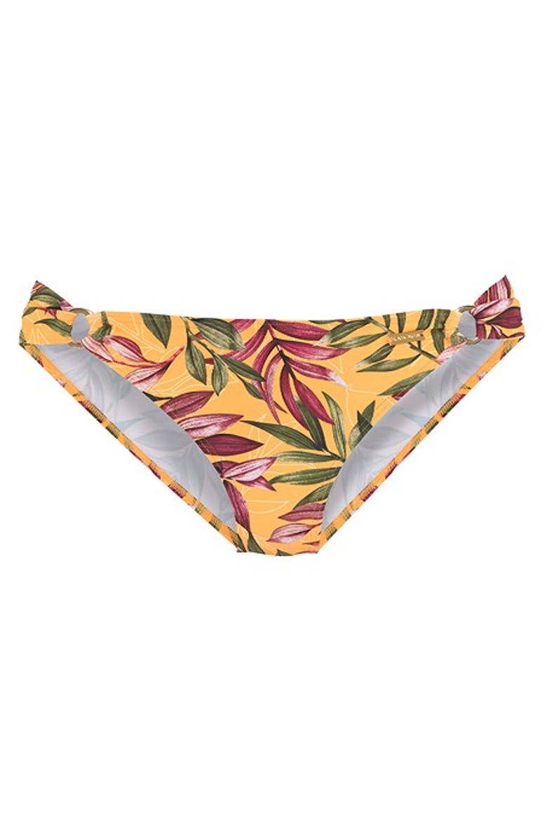 LASCANA Tropical Print Classic Bikini Bottom, Alternate, color, Yellow Printed