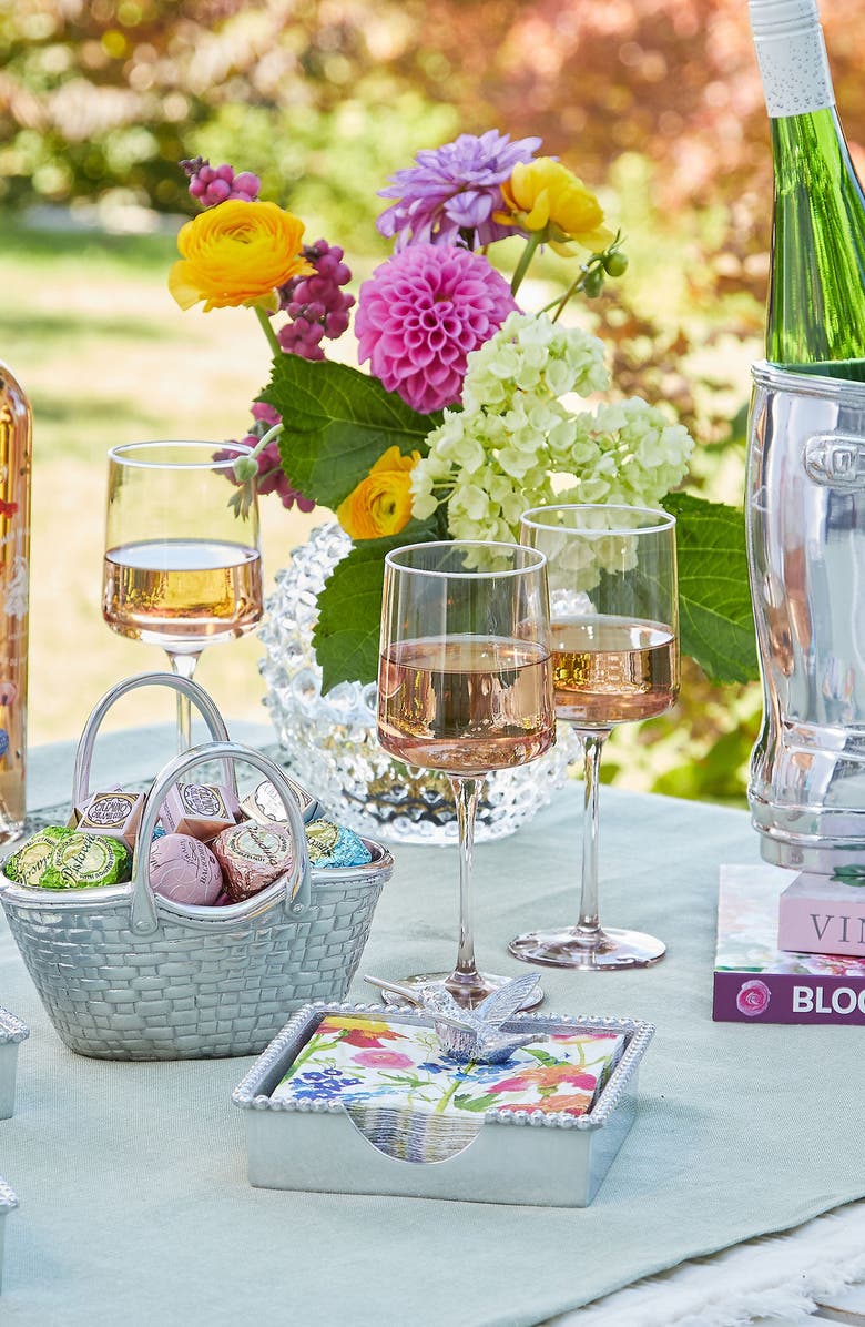 Mariposa Beaded Napkin Box Set, Alternate, color, Silver