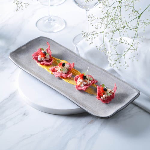 Porto Brasil Rectangular Platter Medium Set Of 4 In Gray