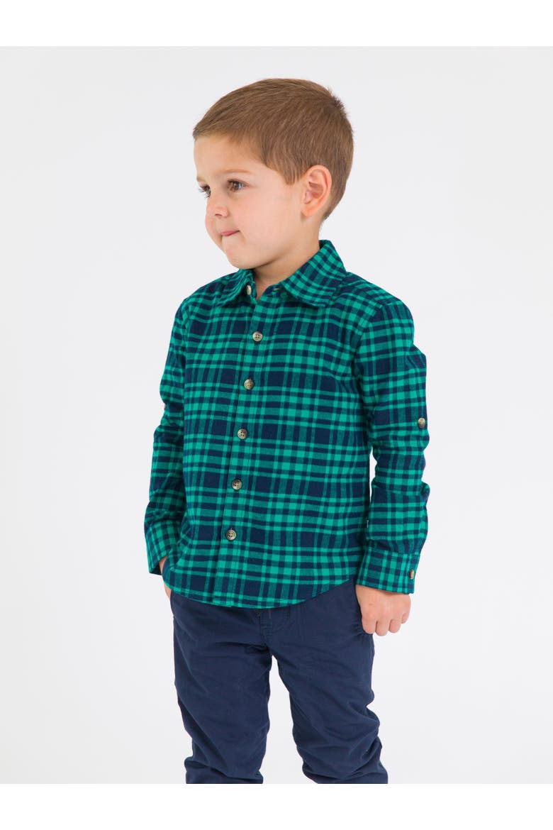Baby Boys Long Sleeve Button Down Shirt, Alternate, color, Hayden Plaid