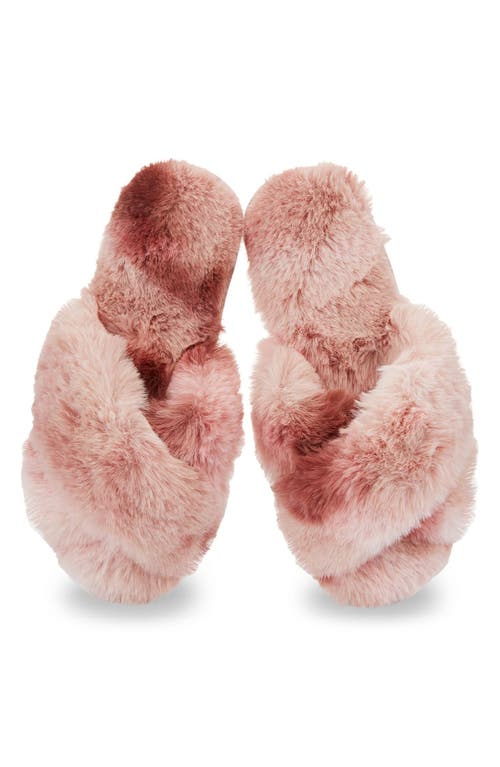 Memoi The Josephine Faux Fur Scuff Slipper In Pink
