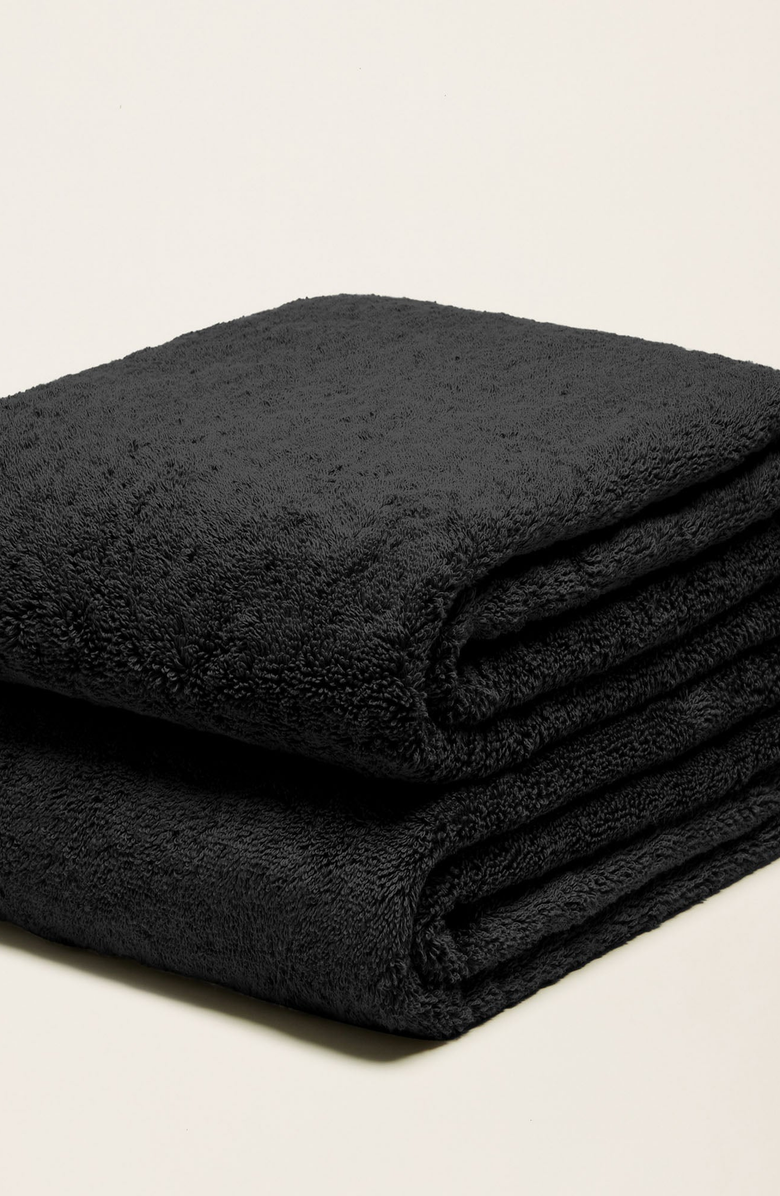 Italic Ultraplush Australian Cotton Bath Sheets, Alternate, color, Black