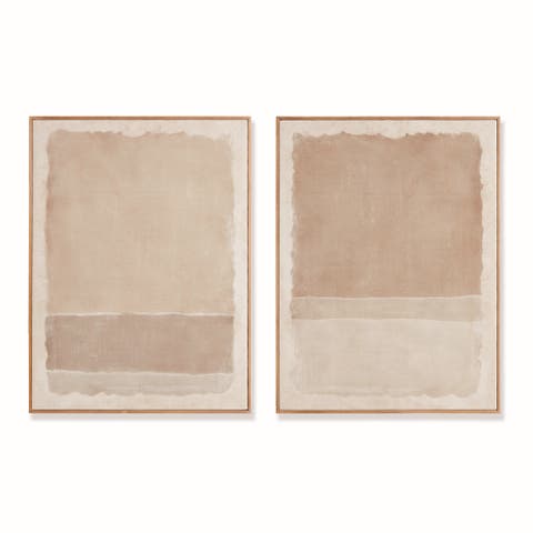 29.5"W x 1.5"D x 39.25"H Composition In Taupe Giclees Framed Wall Art Set of 2