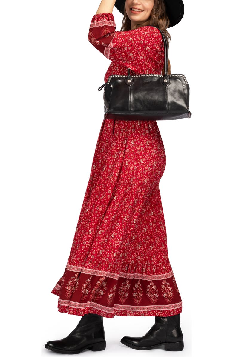 OLD TREND Soul Genuine Leather Studded Structured Shoulder Bag, Alternate, color, Black