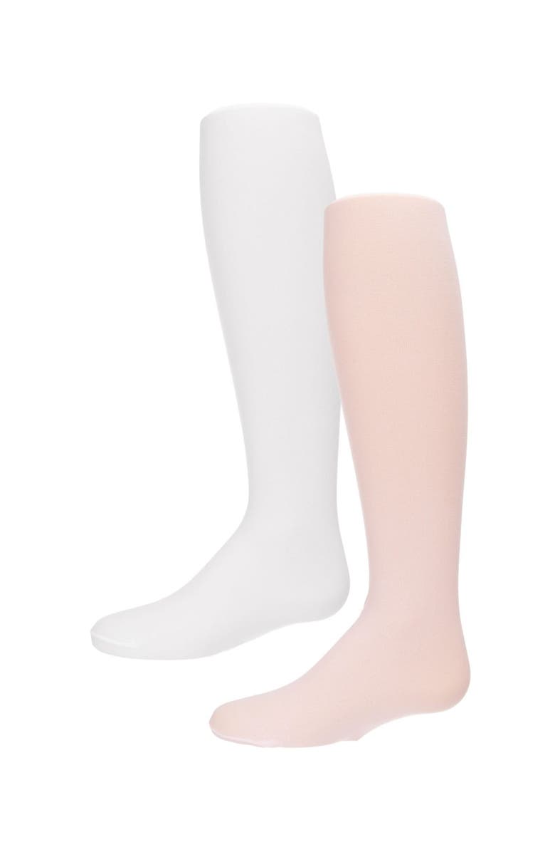 MeMoi Microfiber Tights Solid Color 2-Pack, Alternate, color, Pink-White