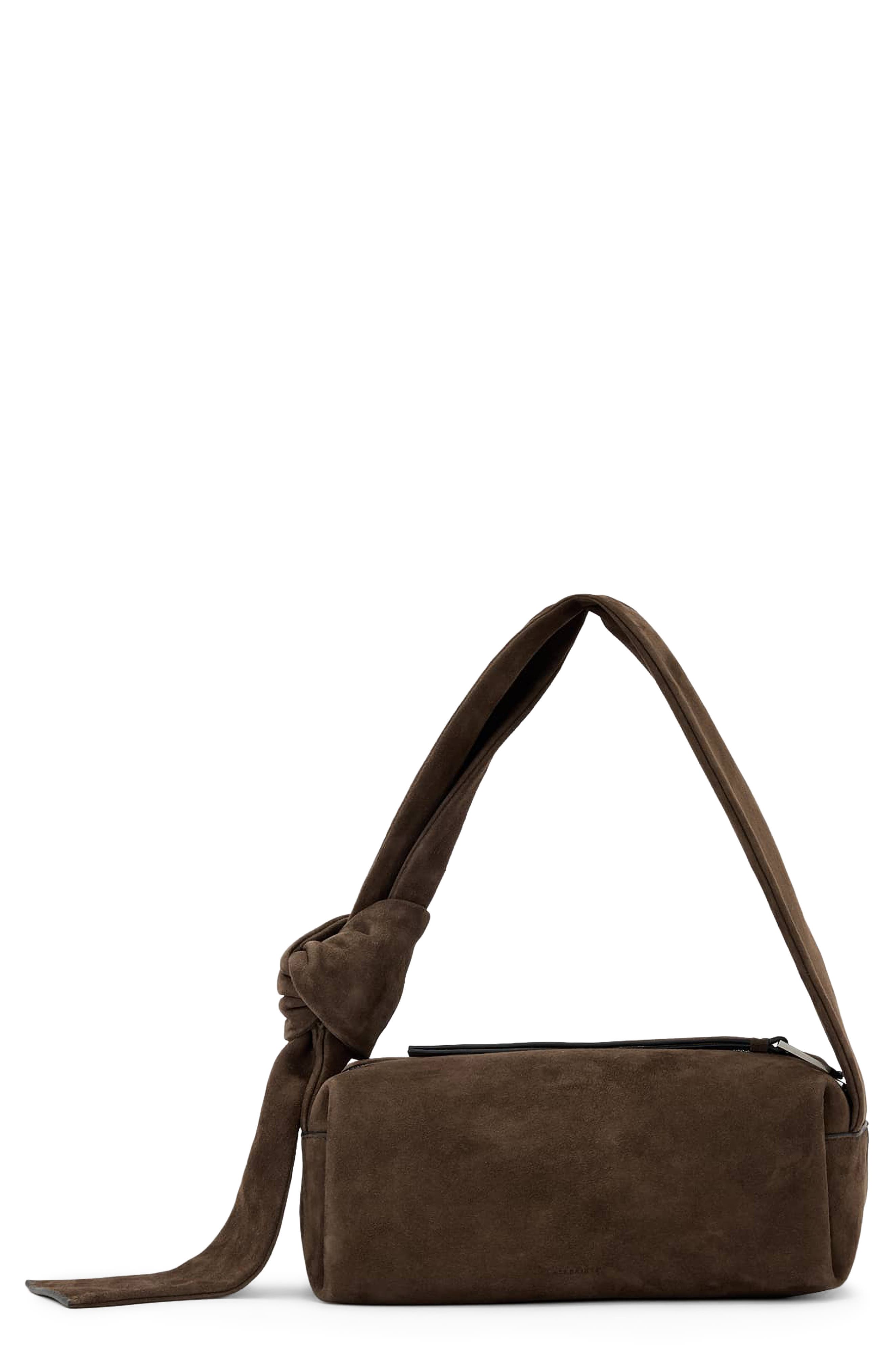 Effie Knot Leather Shoulder Bag, Main, color, FANGO BROWN