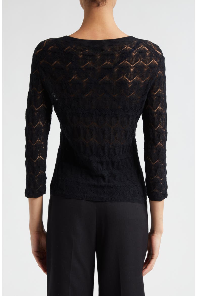 Long Sleeve Cotton Lace Top, Alternate, color, BLACK