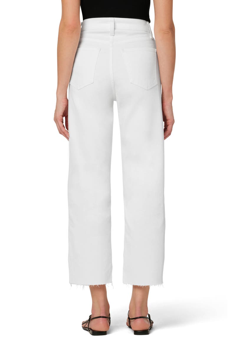 The Blake Raw Hem High Waist Crop Wide Leg Jeans, Alternate, color, WHITE