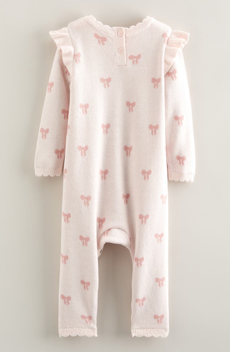 Nordstrom Bow Print Cotton Romper, Alternate, color, Pink Pretty Bow Ribbon