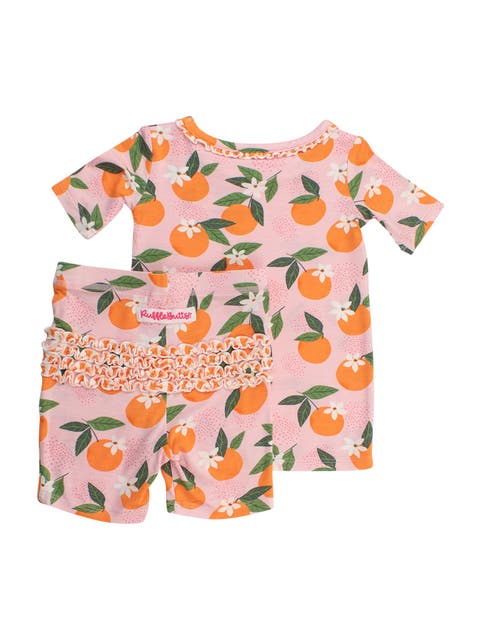 SoftSnooze Ruffle Short Sleeve Pajama Set (Toddler)
