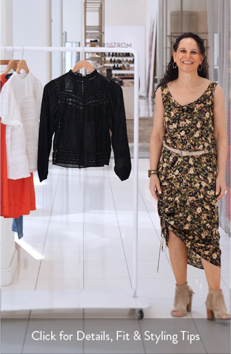 Reyna Lace Inset Cotton Peasant Top, sales video thumbnail