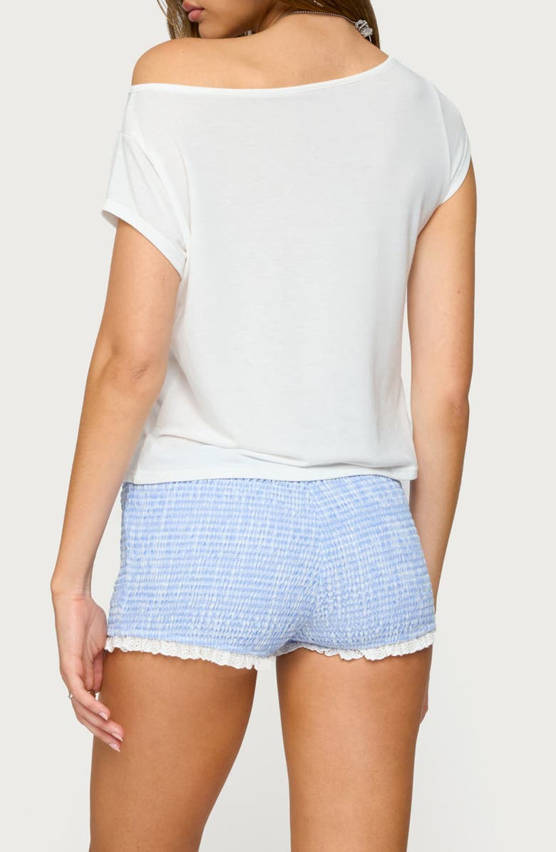 EDIKTED Anabella One-Shoulder T-Shirt, Alternate, color, White