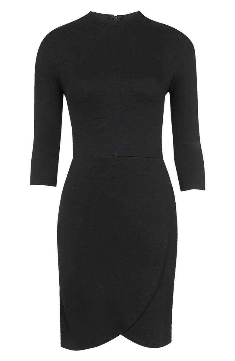 Topshop Faux Wrap Body-Con Dress, Alternate, color,