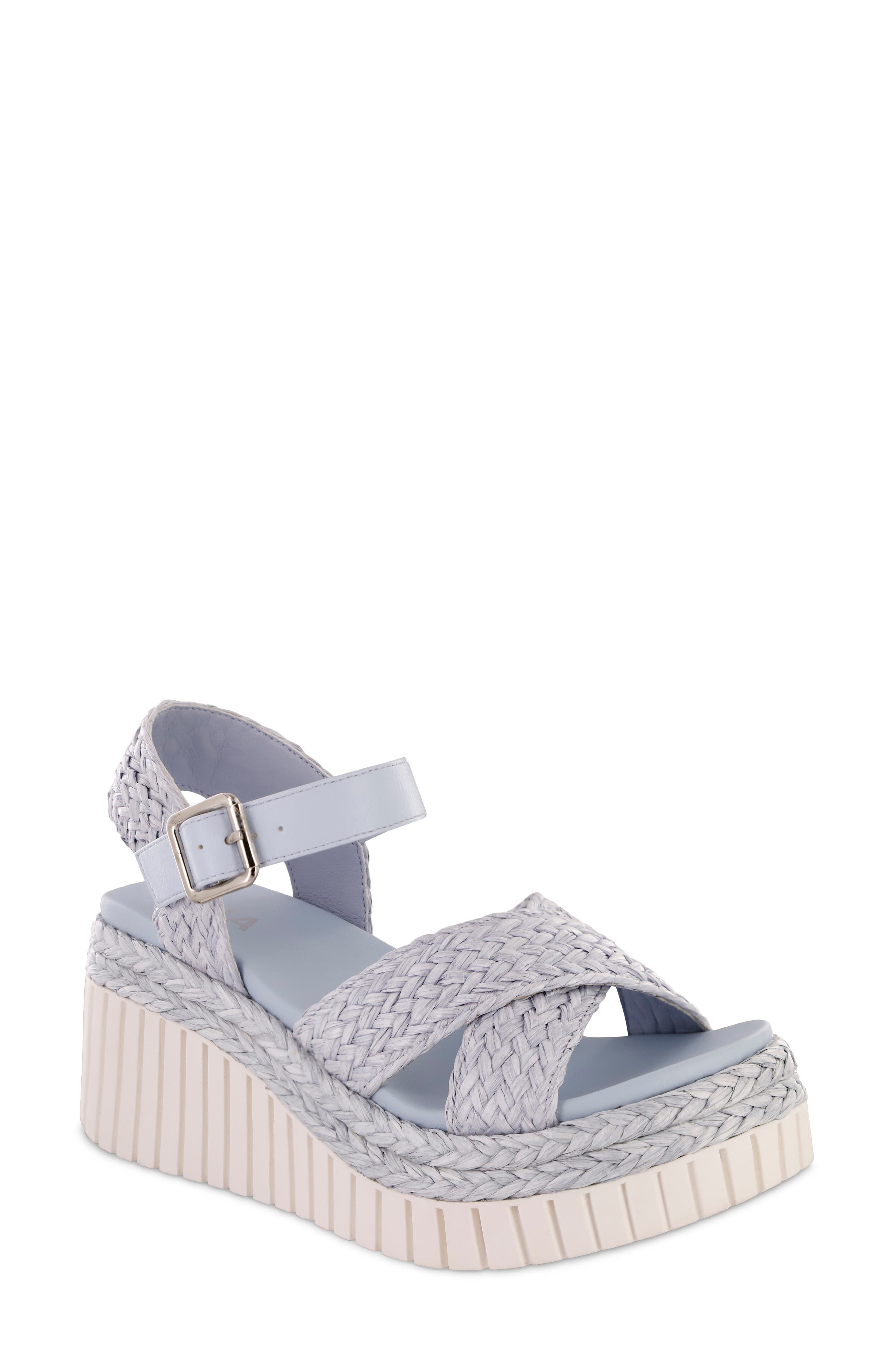 Zamara Raffia Wedge Platform Sandal, Main, color, LIGHT BLUE